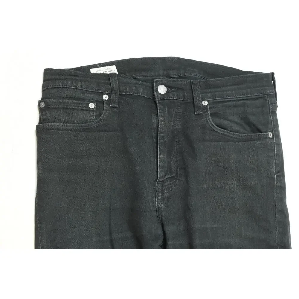Levis Premium 510 Jeans Mens 34x34 Black Skinny Fit Tapered Leg Cotton Denim